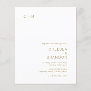 Chelsea Gold Moderne bruiloft uitnodiging