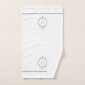 Chelsea Light Taupe et blanc Monogramme (Serviette à main)