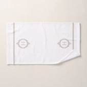 Chelsea Light Taupe et blanc Monogramme (Serviette à main)