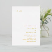 Chelsea Modern Wedding Folie Uitnodiging (Staand Voorkant)