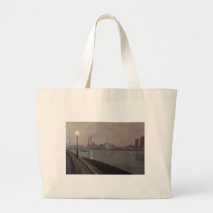 Chelsea Power Station bij nacht Grote Tote Bag