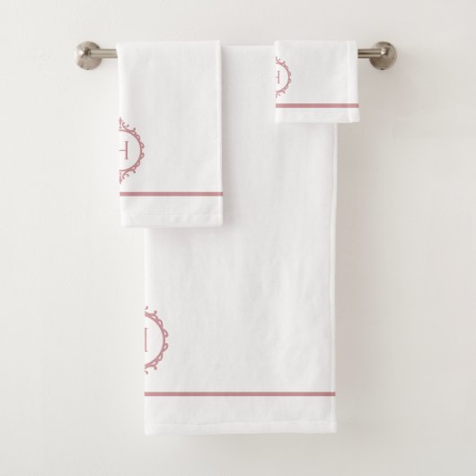 Chelsea rose Blush et blanc Monogramme (En situation)