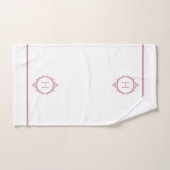 Chelsea rose Blush et blanc Monogramme (Serviette à main)
