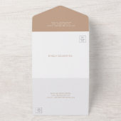 Chelsea Taupe Modern Wedding All In One Uitnodiging (Buitenkant)