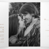 Chelsea Taupe Modern Wedding Drieluik Uitnodiging (Binnenkant midden)