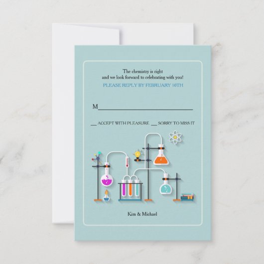 Chemibisch Lab Reply Cards RSVP Kaartje (Voorkant)