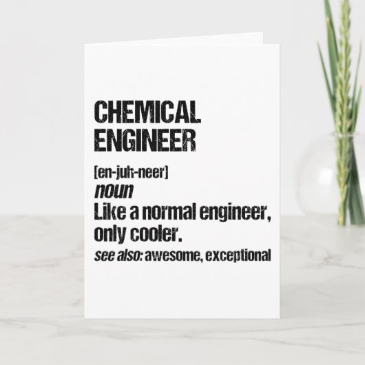 Chemical Engineer Funny Engineering Afstuderen Kaart (Voorkant)