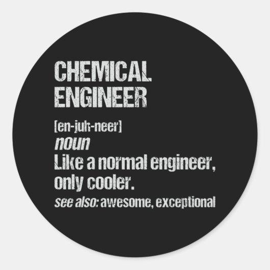 Chemical Engineer Funny Engineering Afstuderen Ronde Sticker (Voorkant)