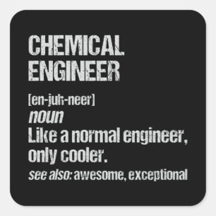 Chemical Engineer Funny Engineering Afstuderen Vierkante Sticker
