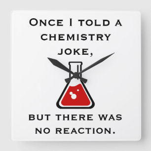 Chemicaliëndocent Chemist Funny Gift Clock Vierkante Klok