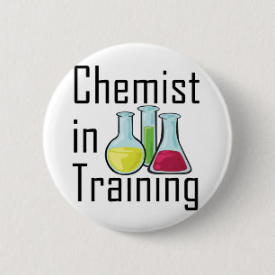Chemicaliënstudent kind ronde button 5,7 cm