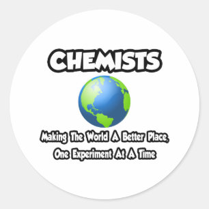 Chemici...de wereld beter maken ronde sticker