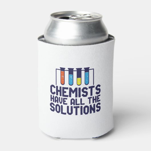 Chemici hebben alle oplossing Funny Science Puns Blikjeskoeler (Blikje Voorkant)