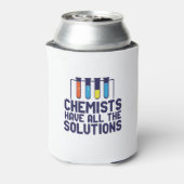 Chemici hebben alle oplossing Funny Science Puns Blikjeskoeler (Blikje Achterkant)