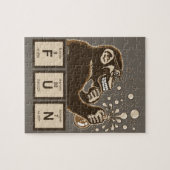 Chemie aap ontdekte plezier legpuzzel (Horizontaal)