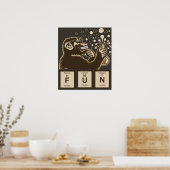 Chemie aap ontdekte plezier poster (Keuken)