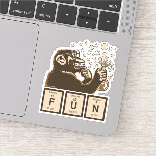 Chemie aap ontdekte plezier sticker