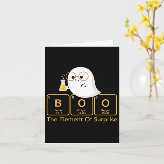 Chemie Boo Het Element Van Verrassing Schattige Ch Kaart (Gele Bloem)