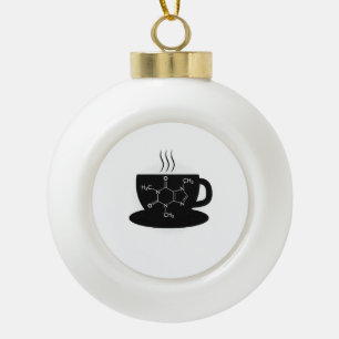 Chemie cafeïne molecule  keramische bal ornament