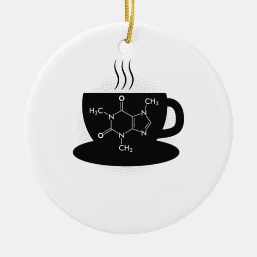 Chemie Caffeine Molecule Keramisch Ornament (Voorkant)
