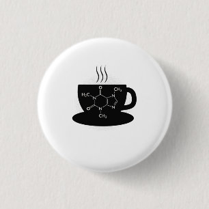 Chemie Caffeine Molecule Ronde Button 3,2 Cm