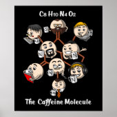 Chemie Caffeine Molecule Science Coffee Geek Poster (Voorkant)