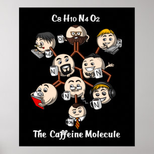 Chemie Caffeine Molecule Science Coffee Geek Poster