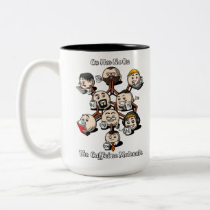 Chemie Caffeine Molecule Science Coffee Geek Tweekleurige Koffiemok