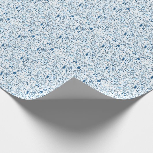 Chemie Doodle Pattern Science Thema Cadeaupapier (Hoek)