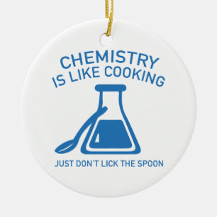 Chemie is als koken keramisch ornament