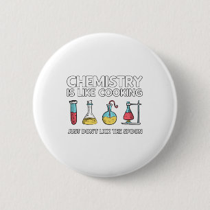 Chemie is als koken ronde button 5,7 cm