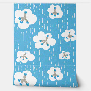 Chemie Klaslokaal Blauwe Moleculen Wetenschap Geek Behang