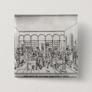 Chemie laboratorium van Baron Justus von Liebig Vierkante Button 5,1 Cm