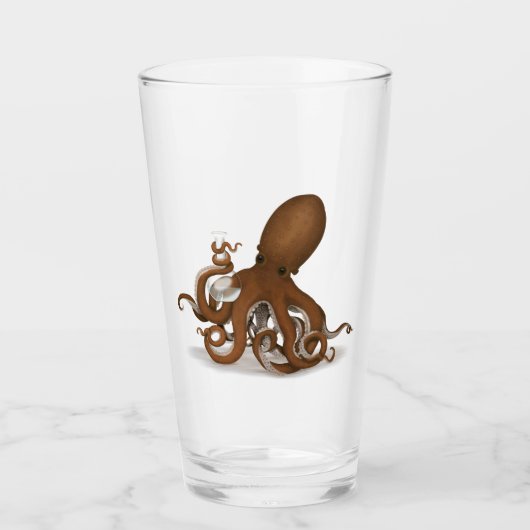 Chemie Octopus Holding Flask Steampunk Wetenschap Glas (Voorkant)