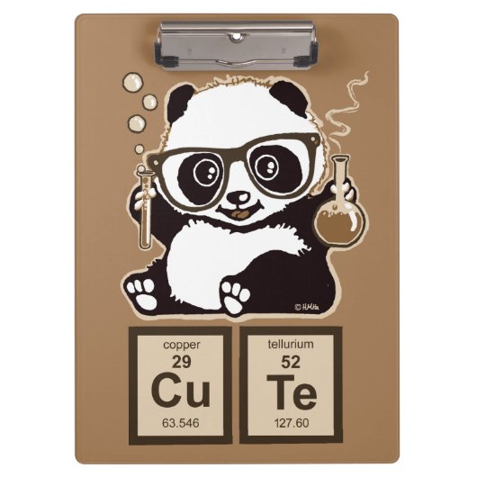 Chemie panda ontdekte schattig klembord (Voorkant)
