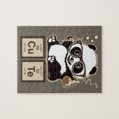 Chemie panda ontdekte schattig legpuzzel (Horizontaal)