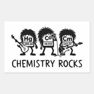 Chemie Rocks Science Rockband Rechthoekige Sticker