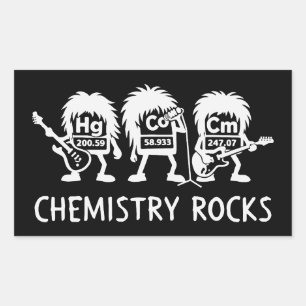 Chemie Rocks Science Rockband Rechthoekige Sticker