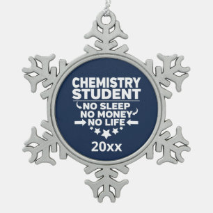 Chemie Student No Sleep Life Athletic Navletic Tin Sneeuwvlok Ornament