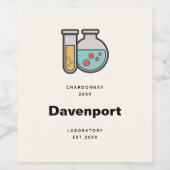 Chemie Test Tube en Beaker Grappige Wijn Making Wijn Etiket (Enkel label)