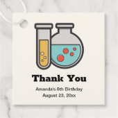 Chemie Test Tube en Beaker Verjaardag Dank u Bedankjes Labels (Voorkant)