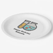 Chemie Test Tube en Beaker Verjaardag Papieren Bordje (Gekanteld)