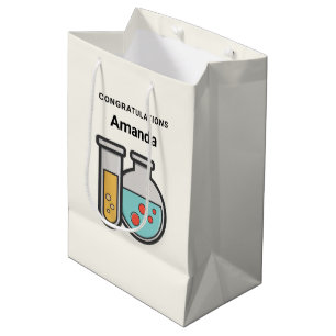 Chemie Test Tube en beker Gefeliciteerd Medium Cadeauzakje