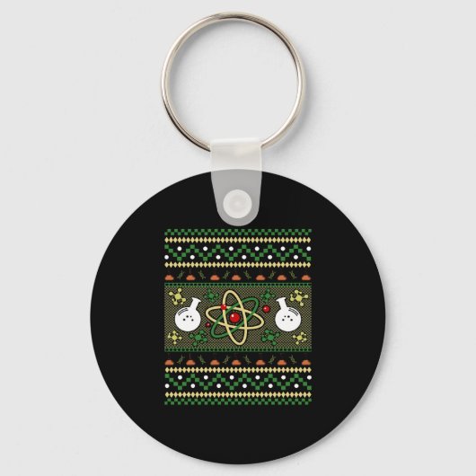 Chemie Ugly Kerstscience Engineer Gift Sleutelhanger (Voorkant)