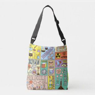 Chemie Wetenschap Illustratieset Crossbody Tas