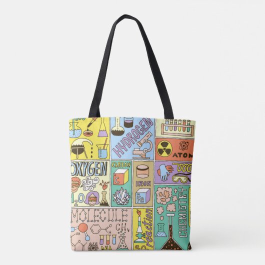 Chemie Wetenschap Illustratieset Draagtas (Achterkant)