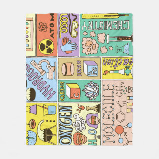 Chemie Wetenschap  Illustratieset Fleece Deken