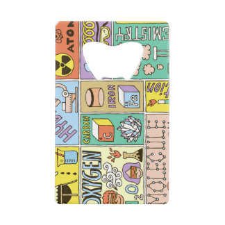 Chemie Wetenschap  Illustratieset Kredietkaart Flessenopener