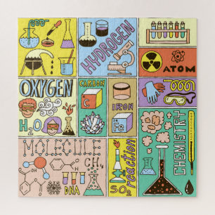 Chemie Wetenschap Illustratieset Legpuzzel