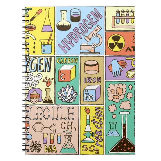 Chemie Wetenschap Illustratieset Notitieboek (Voorkant)